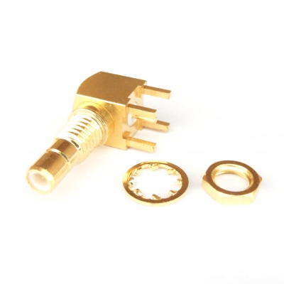 SMB Connector Right Angle Bulkhead PCB Mount Jack